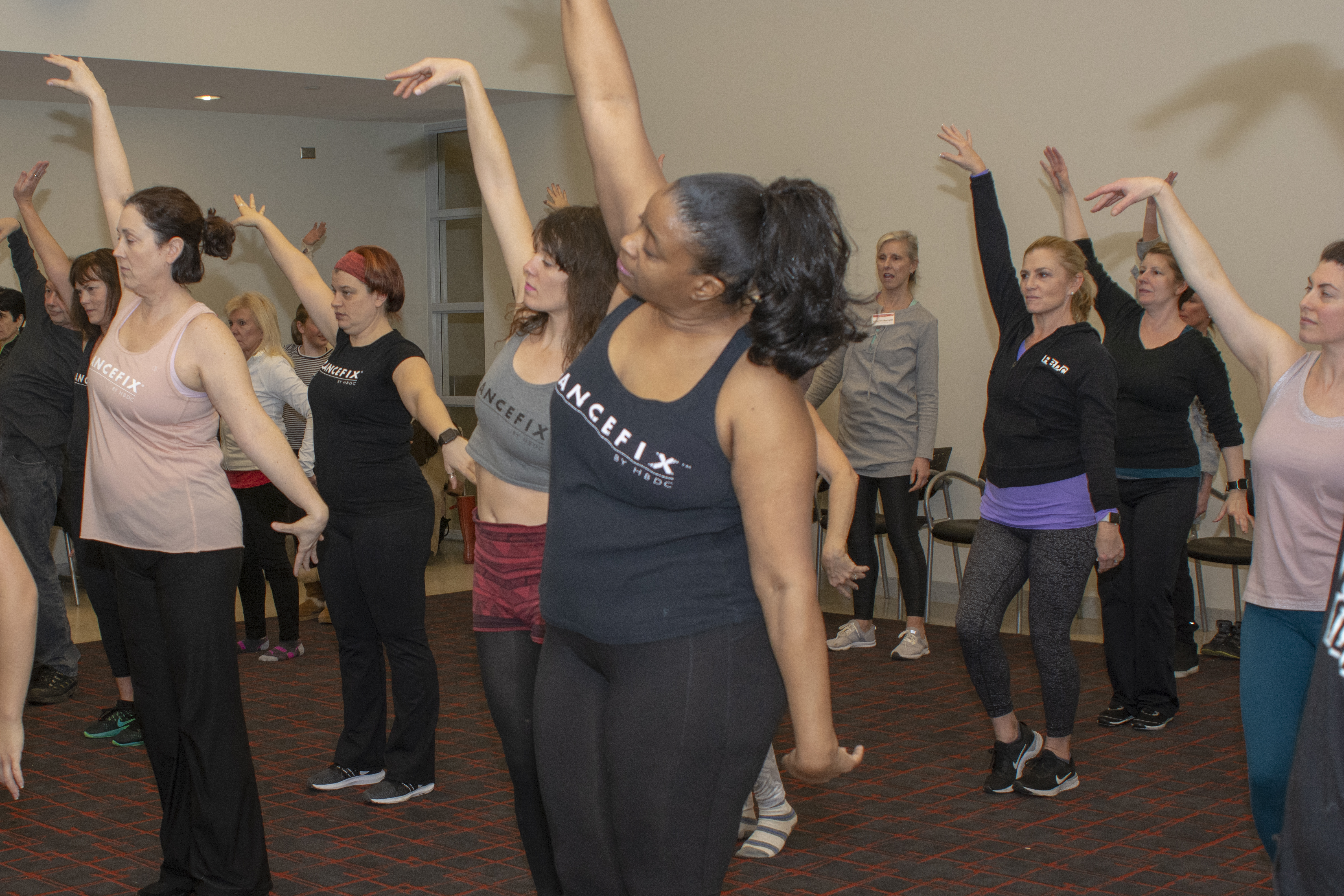 group of people dance class