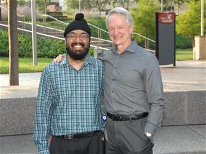 Image of 2015 Whitsett Fellow, Akaljot Singh, with Dr. Jeffrey Whitsett