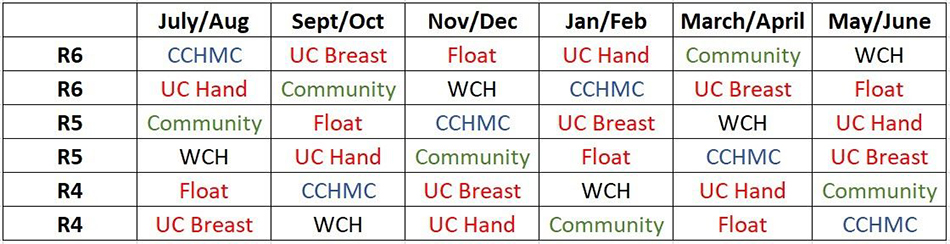 Mock Senior Rotation Schedule