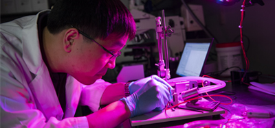 Photo of a research in the lab